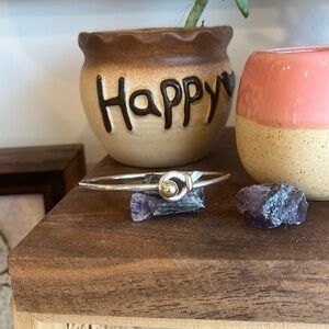 Authentic Eden Hand Arts loop cape cod bracelet Sterling Silver with 14k gold